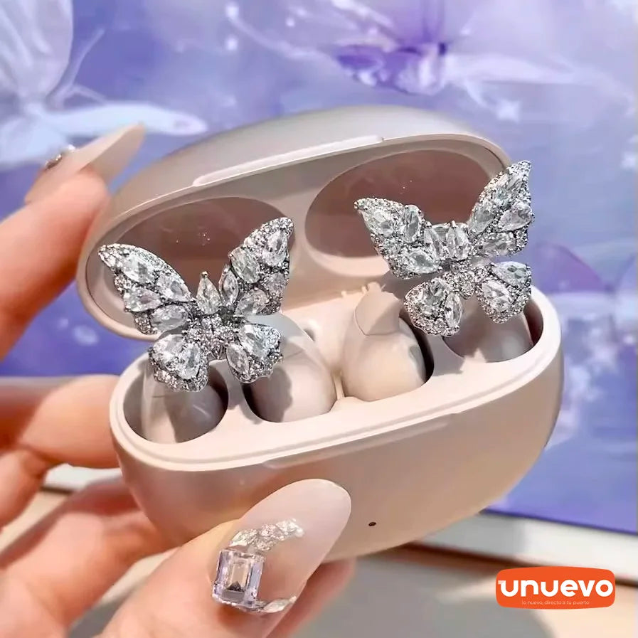 mariposa auricular clip hebilla colección diamante - 2025