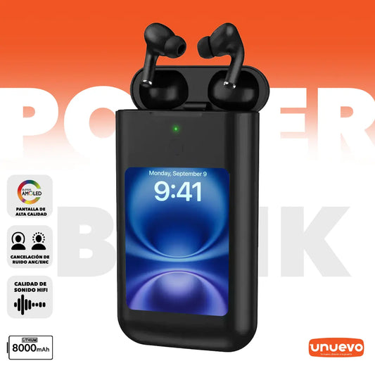 Auriculares con pantalla táctil HD de 2.8 pulgadas y power bank de 8000mAh LITIHIUM