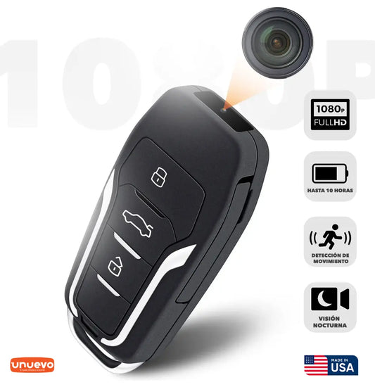 Cámara espía 1080P, mini cámara oculta de 64GB en forma de llave de coche con detección de movimiento
